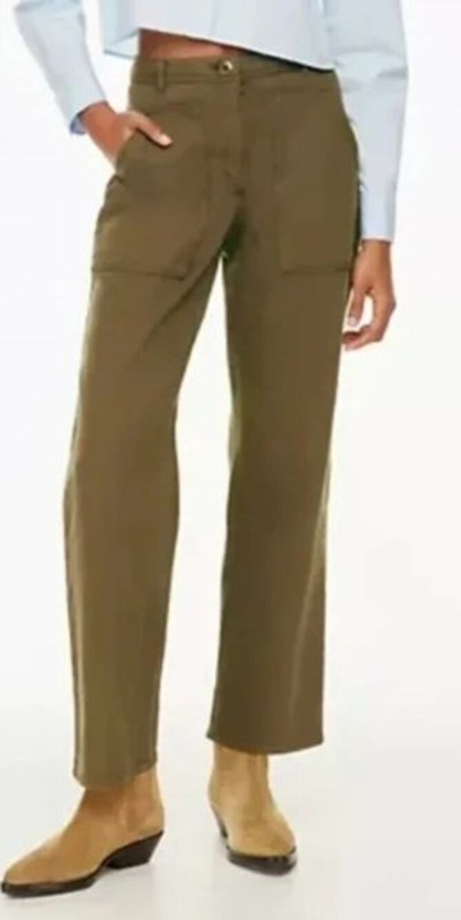 Aritzia Wilfred Free Modern Utility Pant Brown Sz 10 EUC